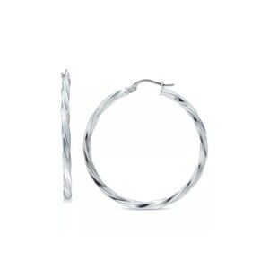 Giani Bernini 35mm Twist Hoop Earrings .925 Sterling Silver